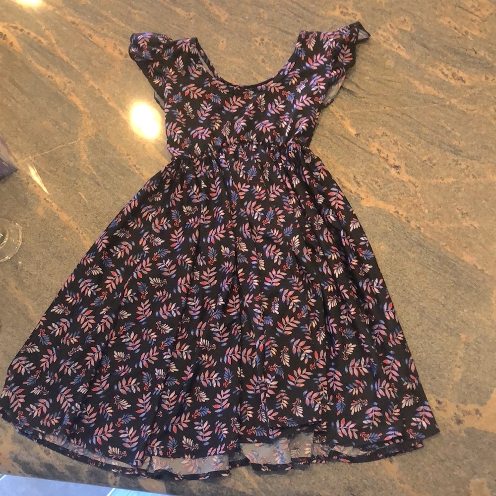 Black purple and blue kids party dress formal